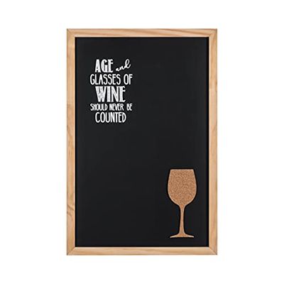 Bi-Office - Vino Combo Quote Chalkboard, 400 x 600 mm, Pine Frame