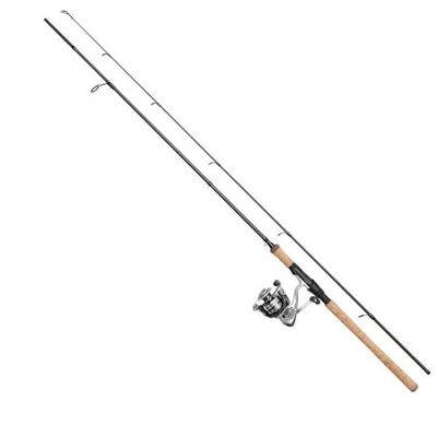 DAM Impressa Classic Spinning Combo, zoetwater hengel reel snoekbaars snoekbaars, sterk lichtgewicht veelzijdig, zwart, 2.10m matig snelle hengel, 2500 maat reel