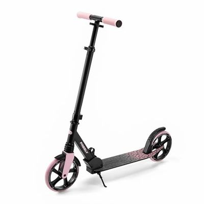 Kinderkraft Freely Scooter dai 3 anni in su, monopattino per bambini fino a 100 kg, pieghevole veloce, ruote in PP, rosa