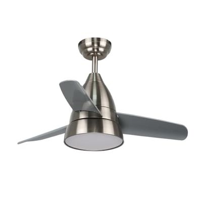 M Ledme - Silence Led-plafondventilator, 54 W, nikkel, met licht, afstandsbediening, motor DC 30 W, 6 snelheden, stil, 3 vleugels, 91 cm, zomer-winterfunctie, timer
