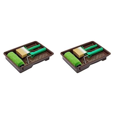 Fit For The Job 4 piece 7" Shed & Fence Roller Set & 4" Brush for DIY Painting Woodstains on Exterior Woodwork, Sheds, Fences & Garden Furniture, Ideal For Smooth Planed & Rough Sawn Timber,Pack of 2