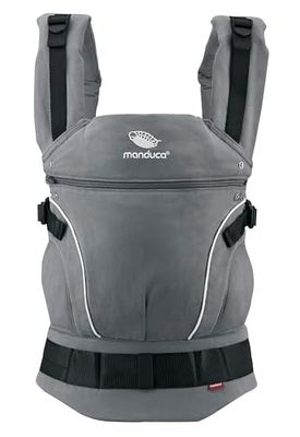manduca FIRST Porta-bebés > Dark Grey < mochila porta-bebés ergonómica, algodão orgânico, extensão de costas patenteada, para recém-nascidos e bebés de 3,5 a 20 kg (cinzento)