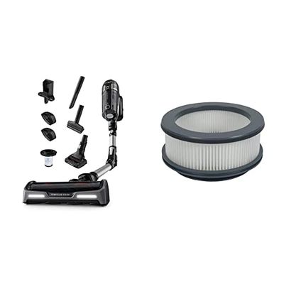 Rowenta Aspirateur Balai sans Fil, Léger, Tube Flexible, Autonomie 1h10, Puissance 550 W, Batterie Amovible 32,4 V, Ecran de contrôle Digital, X-Force Flex 14.60 & Filtre après Moteur pour