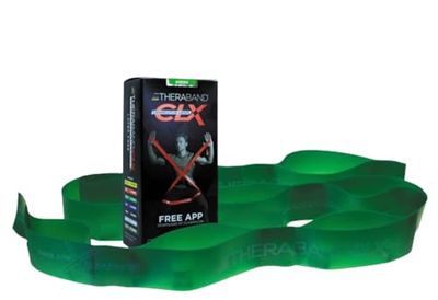 Thera-Band Non-Latex CLX Consecutive Resistance Band Loops, Individual 5 Foot Pre-Cut, 9 Loops, Green, Heavy, Intermediate Level 1