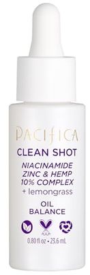 Pacifica Clean Shot Niacinamide Zinc and Hemp 10 Percent Complex For Unisex 0.8 oz Serum