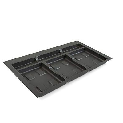 Emuca - Pattumiera cassettiera, bidone di smistamento rifiuti, Armadio 80cm (736x482mm), Grigio, Base 80 cm (736 x 482)