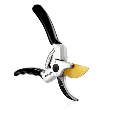 Forbici da Potatura a 1 Mano - Titanio T113 - Taglio Bypass per Lavori di Precisione - Resistente e Molto Leggera - Strumento per Uso Intenso - Realizzata in Titanio Forgiato - Altuna
