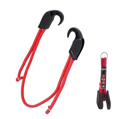 Polar - Zestaw 1 regulowanych elastycznych napinaczy premium 25 do 100cm x Ø 9 mm - wytrzymałość 40 kg - regulowane haczyki z tworzywa sztucznego - idealny do samochodu, motocykla, bagażu, roweru,