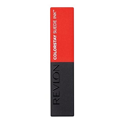 Revlon ColorStay Suede Ink, długotrwała matowa szminka, wzbogacona witaminą E (007 Feed The Flame Tone)