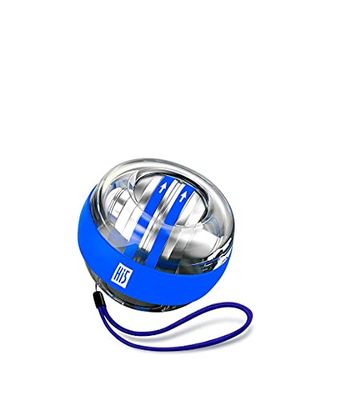Hi5 Wristball - Attrezzo da allenamento per mani e avambracci, con impugnatura gommata e funzione luminosa, colore: Blu