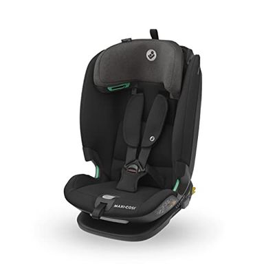 Maxi-Cosi Titan Plus i-Size, Meegroei ISOFIX Kinderautostoel, 15 maanden - 12 jaar (76-150 cm), G-CELL-bescherming, 4 Ligstanden, Kussens van Zacht Schuim in Hoofdsteun, Authentic Black
