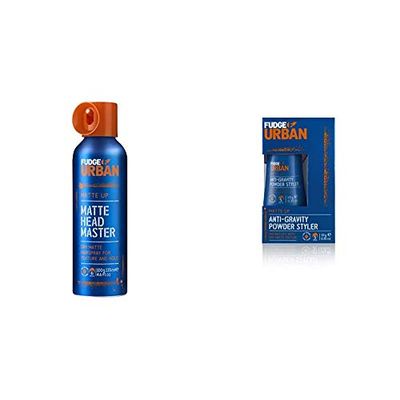 Fudge Urban Texturising Hair Spray for Men, Matte Headmaster Hairspray, Matte Look, Medium Hold, 135 ml with Fudge Urban Texturising Hair Styling Powder, Anti-Gravity Powder Styler