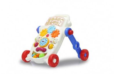 JAMARA- Andador My First Walker – promueve juguetonamente Las Habilidades motoras Finas, diseño ergonómico con asa, Incluye Caja de Sonido, teléfono y Placa giratoria, Multicolor (460586)