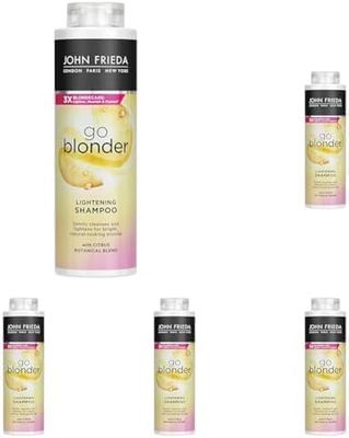 John Frieda Lightening for Blonde Hair, Citrus, Shampoo, 500 ml (Pack of 5)