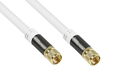 SmartFLEX SAT TV-antennkabel – 20 m – F-kontakt på båda sidor – 4-vägs skärmad 120 dB/75 ohm – guldpläterade kontakter – vit
