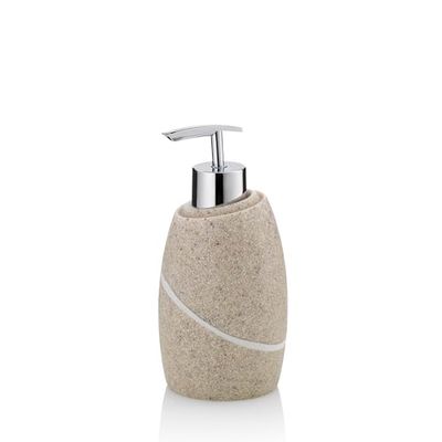 Kela Dispenser di Sapone Liquido Talus di Poly in Beige, 7.5 x 7.5 x 16 cm