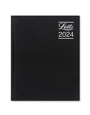 Letts Rhino - Agenda 2024, tamaño A5, vista semanal con citas, color negro