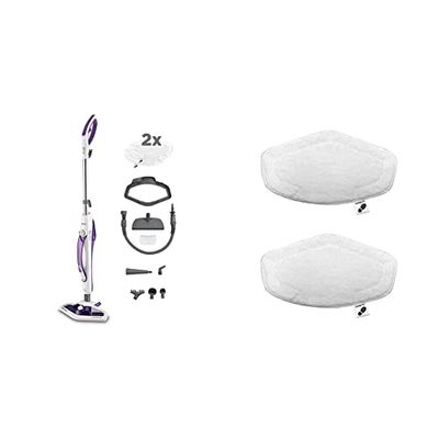Balai à vapeur Polti Vaporetto SV440_Double PTEU0274 à double fonction & PAEU0332 Kit 2 Serpillères pour Vaporetto Brosse Vaporforce