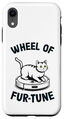Wheel Of Fur-Tune Cat On Robot Vacuum Cleaner Cat Case for iPhone XR
