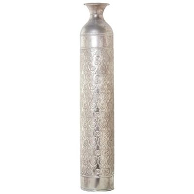 Alexandra House Living Floor Vase Silver Metal 15 x 15 x 81 cm