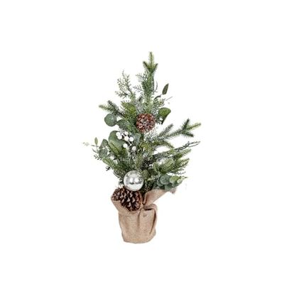 Romimex kerstboom, bruin, groen, goud, dennenappels, 35 x 60 x 35 cm