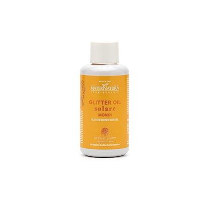 Maternatura, Huile Scintillante Solaire au Monoï pour Cheveux et Corps, Hydrate et Accélère le Bronzage, Effet Anti-Frisottis et Illuminateur, Routine Beauté pour les Cheveux à la Mer, Made in Italy, CGM - 100 ml