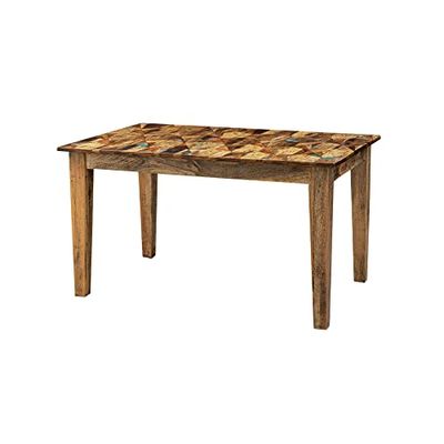 Biscottini Tavolo legno massello 142x92 cm Made in Italy | Tavolo legno grezzo riciclato | Tavolo da pranzo in legno massello | Tavolo sala