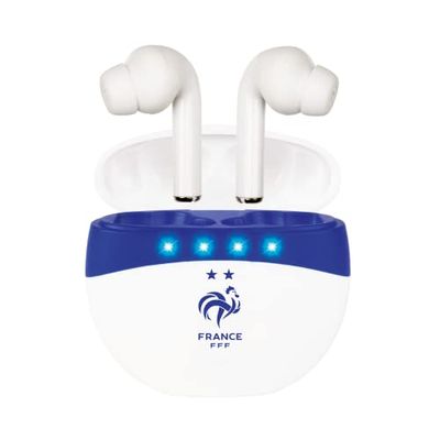 Konix FFF auriculares inalámbricos para smartphones y tabletas - Autonomía 5 h - Conexión Bluetooth 5.0 - Blanco y azul