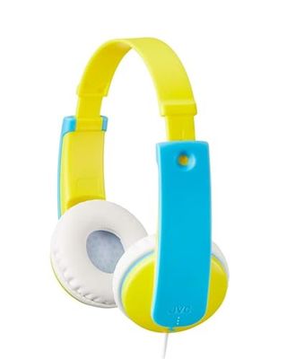 JVC Auriculares para Niños | Volumen Seguro 85dB con Pegatinas | Almohadillas Suaves y Ajustables | Diseño Ligero | Cable de 0,8m Jack 3,5mm | Auriculares Infantiles para Niños Mas de 3 Años - HA-KD7