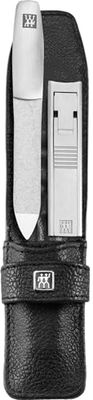 Zwilling Twinox Manikyr Pedikyr 2-Bit Som i Svart Ficka Läderfodral, Svart