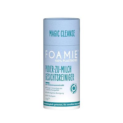Foamie Magic Cleanse Poudre nettoyante pour le visage végétalien avec extrait de noix de coco pour maquillage et soin du visage