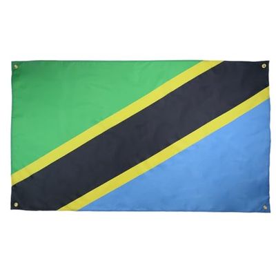 AZ FLAG Tanzania flagga 150x90 cm med 4 öljetter, tanzaniansk flagga för balkong eller vägg