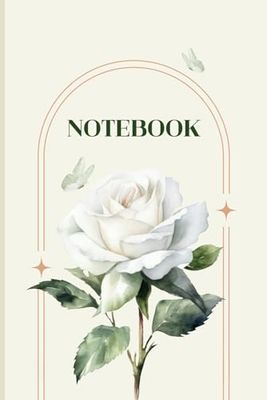 White Floral Notebook: Journal Notebook, 6" x 9", 120 Lined Pages
