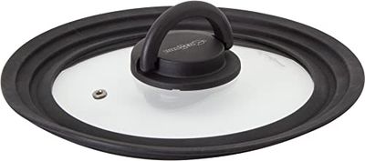 Brunner 0806108N Coperchio Universale in Vetro con Bordo Graduato in Silicone Antirumore, Covery Trio per Pentole/Padelle Diametro 22/20 / 18 Cm