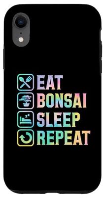 Eat Bonsai Sleep Repeat Simple Basic Bonsai Graphic Case for iPhone XR