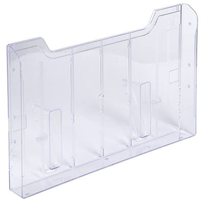 Exacompta - Réf. 64158D - 1 élément mural A4 orientation horizontale - Extensible à volonté - Capacité maximale par case de 26 mm - Dimensions : 8 x 32,7 x 21,3 cm - Cristal