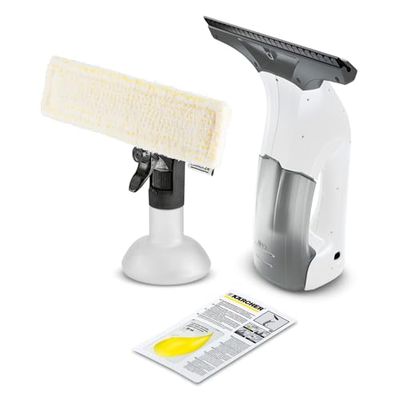 Kärcher Window Vac WV 1 Plus, accuduur: 20 min, LED laadstatusindicatie, vuilwater reservoir: 100 ml, gewicht: 0,5 kg, spuitfles + microvezeldoek, 20 ml ruitenreinigerconcentraat