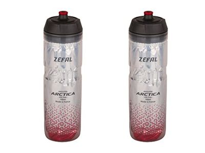 ZEFAL Pack Arctica 75 - Set di due Borracce per Bicicletta - Borraccia Termica per Bicicletta - Inodore e Impermeabile - Borraccia Sportiva senza BPA, 2 x 750ml - Argento/Rosso
