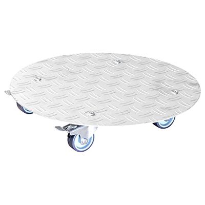 Wagner Carrello per Piante Alaska Ø 38 x 7,5 cm I Carrello per Fiori per Interni ed Esterni I Portavaso in Alluminio con Ruote I 2 Ruote con Freno I Portata 150 kg I Made in Germany - 20700201