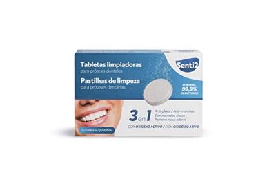 Senti2 Tabletas Limpiadoras Para Prótesis Dentales y Férulas De Descarga - 30 uds