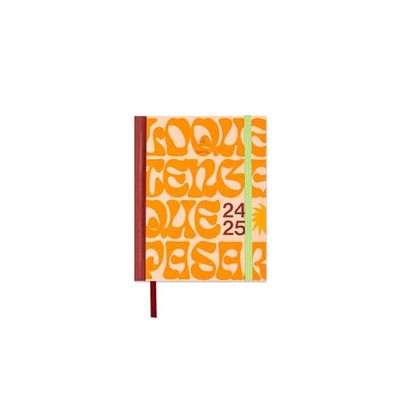 UO Agenda scolaire avec couverture rigide, ouverture super confortable à 180 degrés, orange, petit format