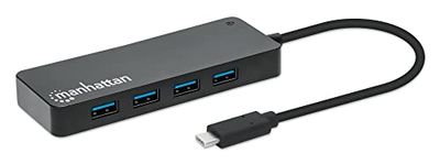 Manhattan Hub USB a 7 porte, spina C, presa A, 5 Gbit/s, nero