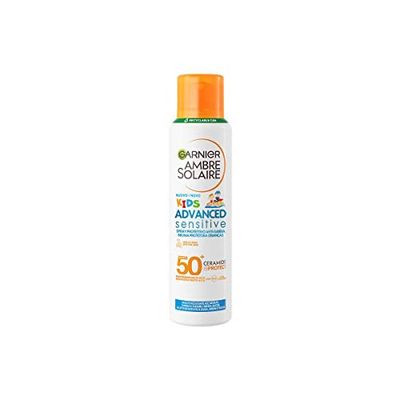 Garnier Ambre Solaire Advanced Sensitive Kids Ceramide Protect Spray Aerosol Anti-Sabbia SPF50+, 150 ml