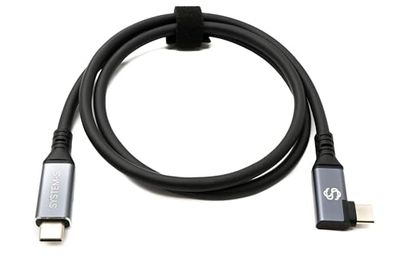 System-S USB4 80 cm kabel type C stekker naar stekker hoek 40 Gbit/s 240 W USB 4.0 kabel adapter
