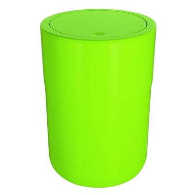Spirella Design Poubelle à Couvercle pivotant Cocco avec Anneau pour Fixer Les Sacs Poubelle Salle de Bains 5 litres Poubelle à cosmétiques Récipient à ordures (ØxH): 19 x 26 cm Vert