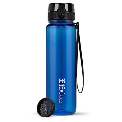 720°DGREE Water Bottle 1l "uberBottle" +Fruit-Sieve, crystalClear - Waterfles BPA-Free, Lekvrij, Herbruikbaar - Lichte Drinkfles, Sportfles voor Sport, Fitness, Gym, Camping, Hiking, Outdoor, Travel