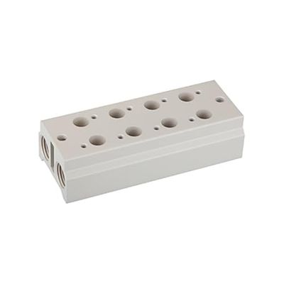 RIEGLER 116221-5510.02-38 - Piastra multiuso, valvole a 3/2 direzioni, 2 posizioni, G 1/4, G 3/8, 1 pezzo