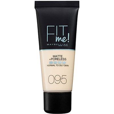 Maybelline New York Fondotinta Fit Me Matte&Poreless, Finish Opacizzante e Fissante, Tonalità: 35 Fair Porcelaine