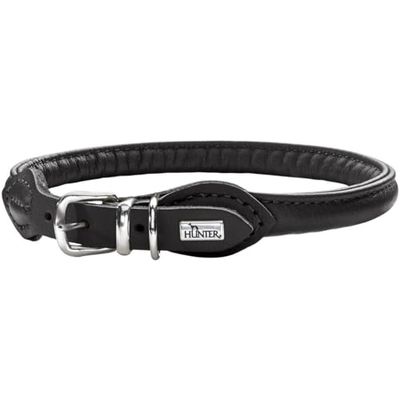 Collare Round & Soft, 35/8nero, Pelle