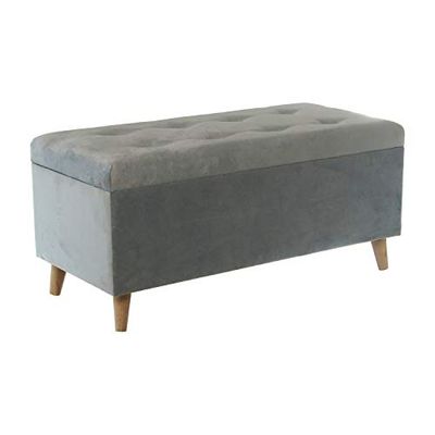 DRW Zitbank van hout en stof, blauw, 100 x 45 x 46 cm, poten 11 cm